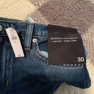 Banana Republic NWT high rise barrel leg jeans Sz 30